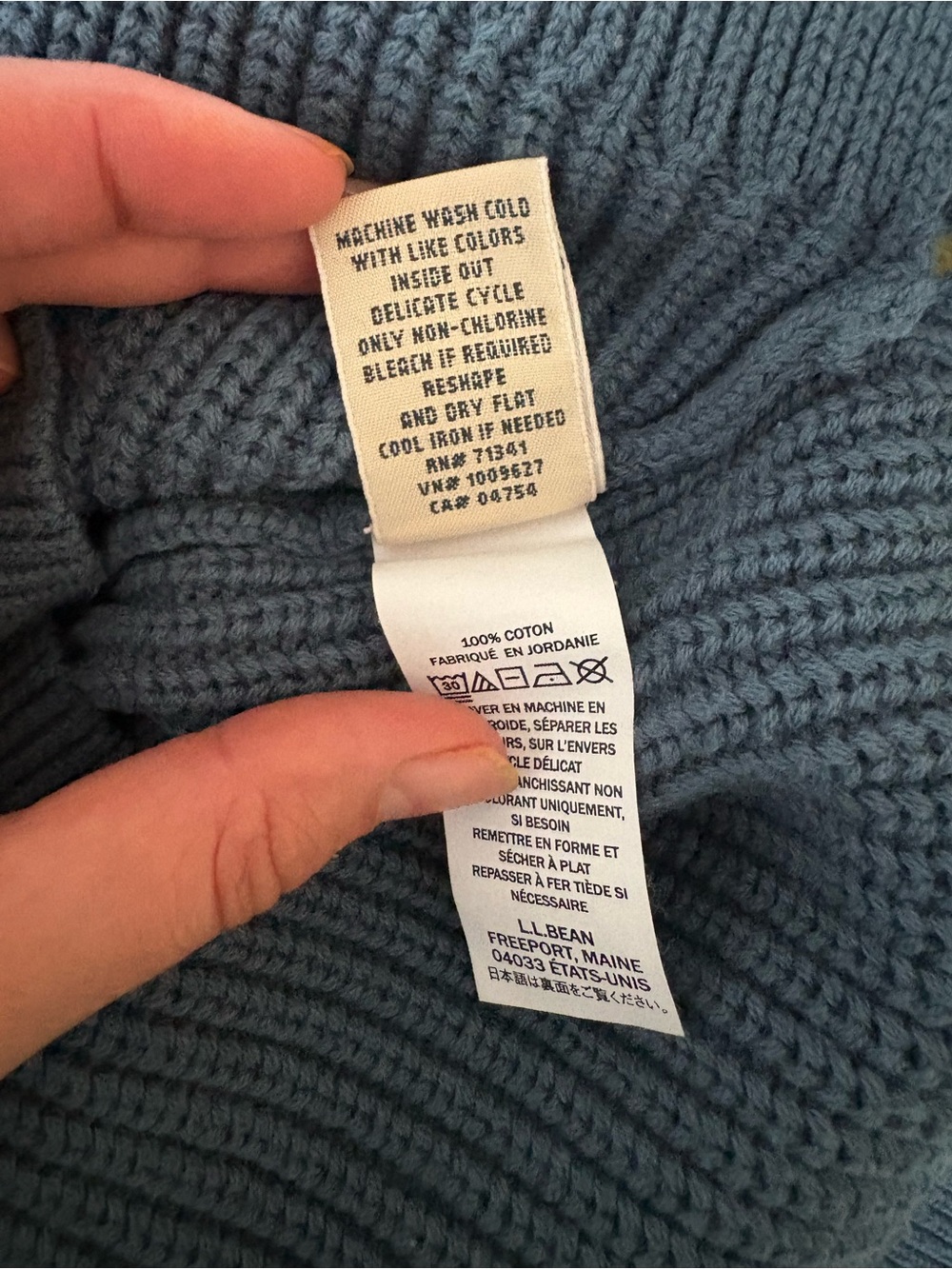 L.L. Bean Slate Blue Knit Crew Sweater - Picture 5 of 5